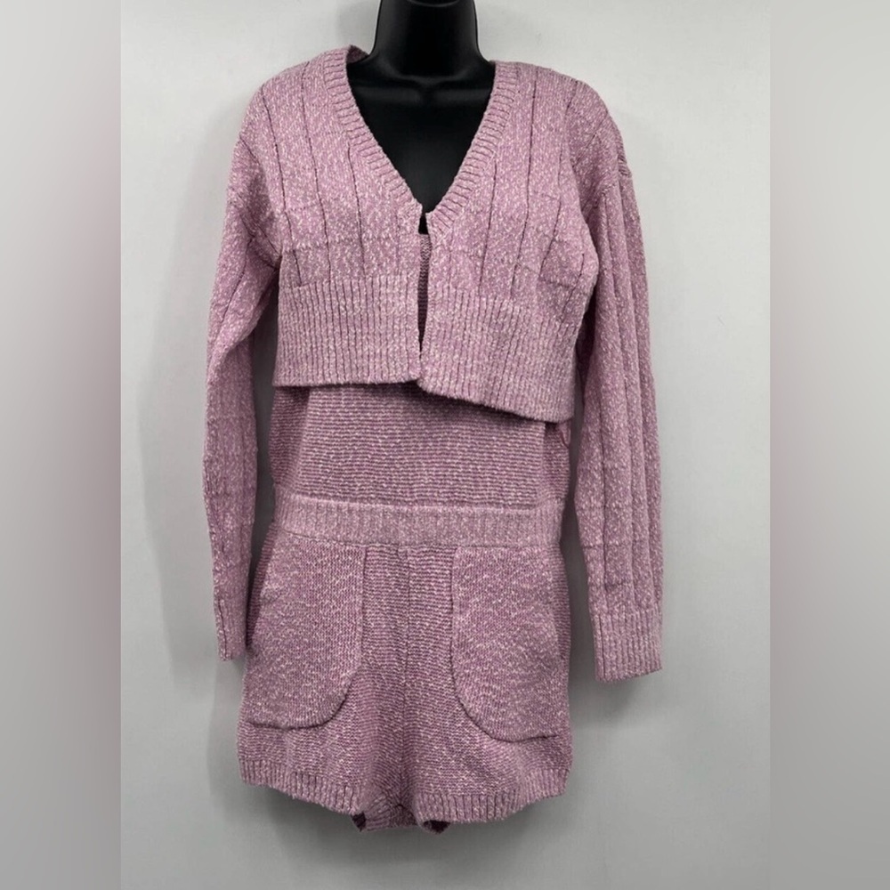 New Free People Declan Sweater Set Size Medium 
Color: Crocus Pink - Picture 6 of 10